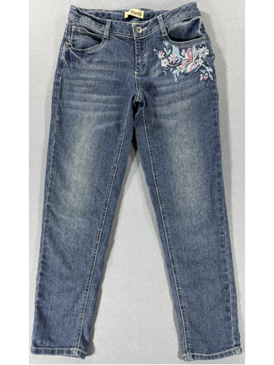 Mudd Other - Mudd Girl’s Embroidered Jeans Size 14 w/ adjustable waistband Fun Floral Pattern